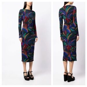 Farm Rio • Amazonia Night Midi Dress Size XS